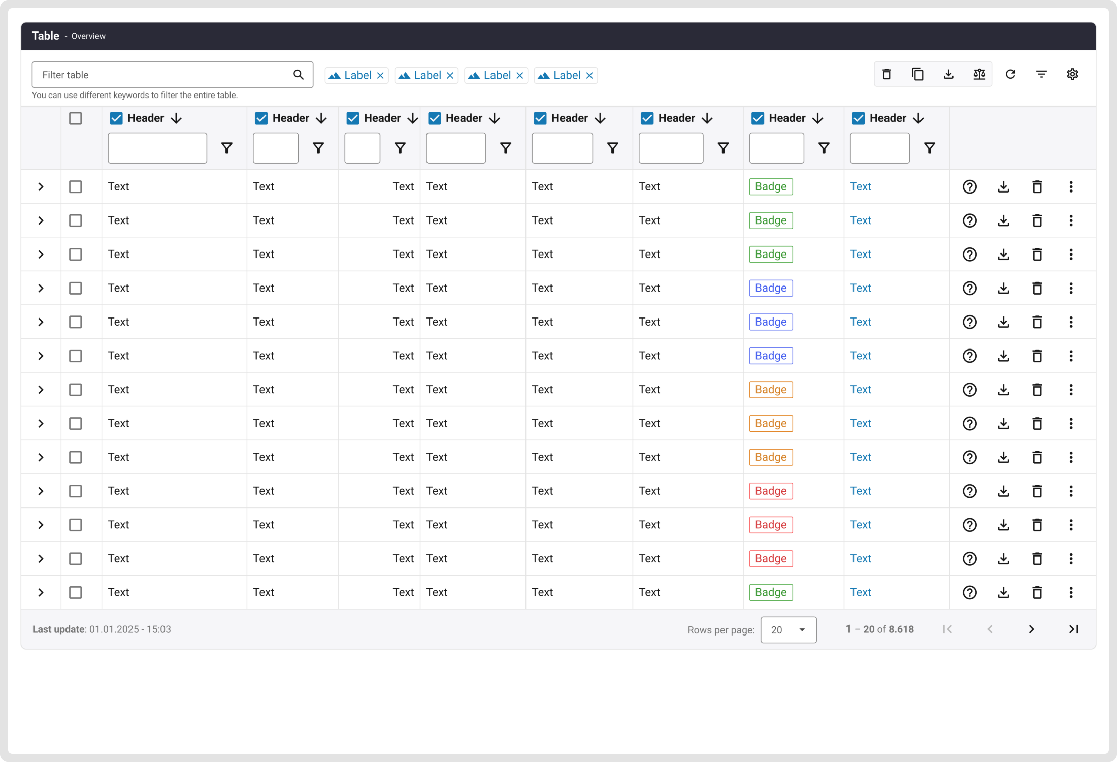 Data Grid UI example